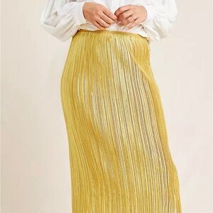Anthropologie Maeve Gold Skirt